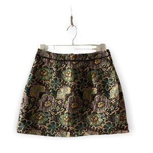 Vintage chrome floral mini skirt